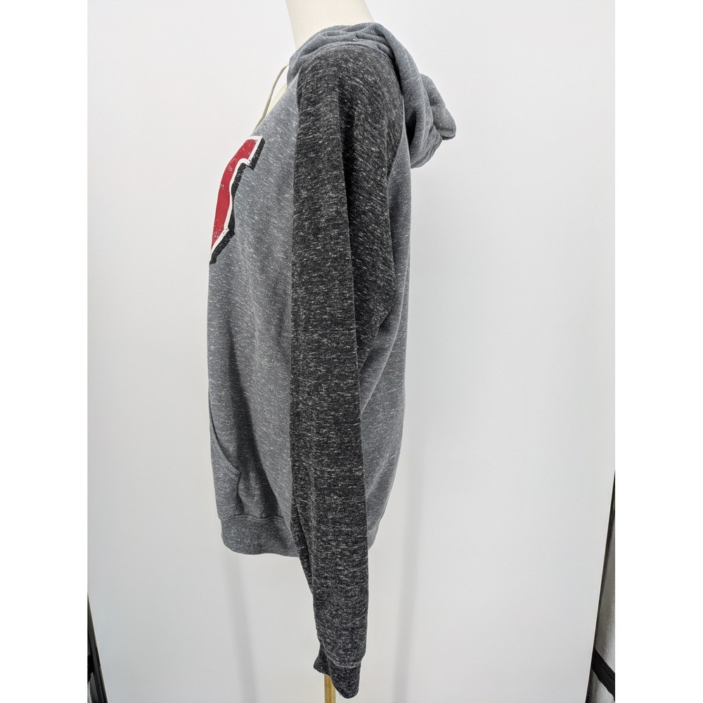 Jerzees Ohio OH Hoodie Mens Large Gray Raglan Graphic Sweatshirt Cozy Loungewear - Picture 3 of 12